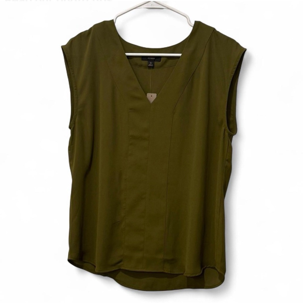 J. Crew Olive Sleeveless V-Neck Camisole